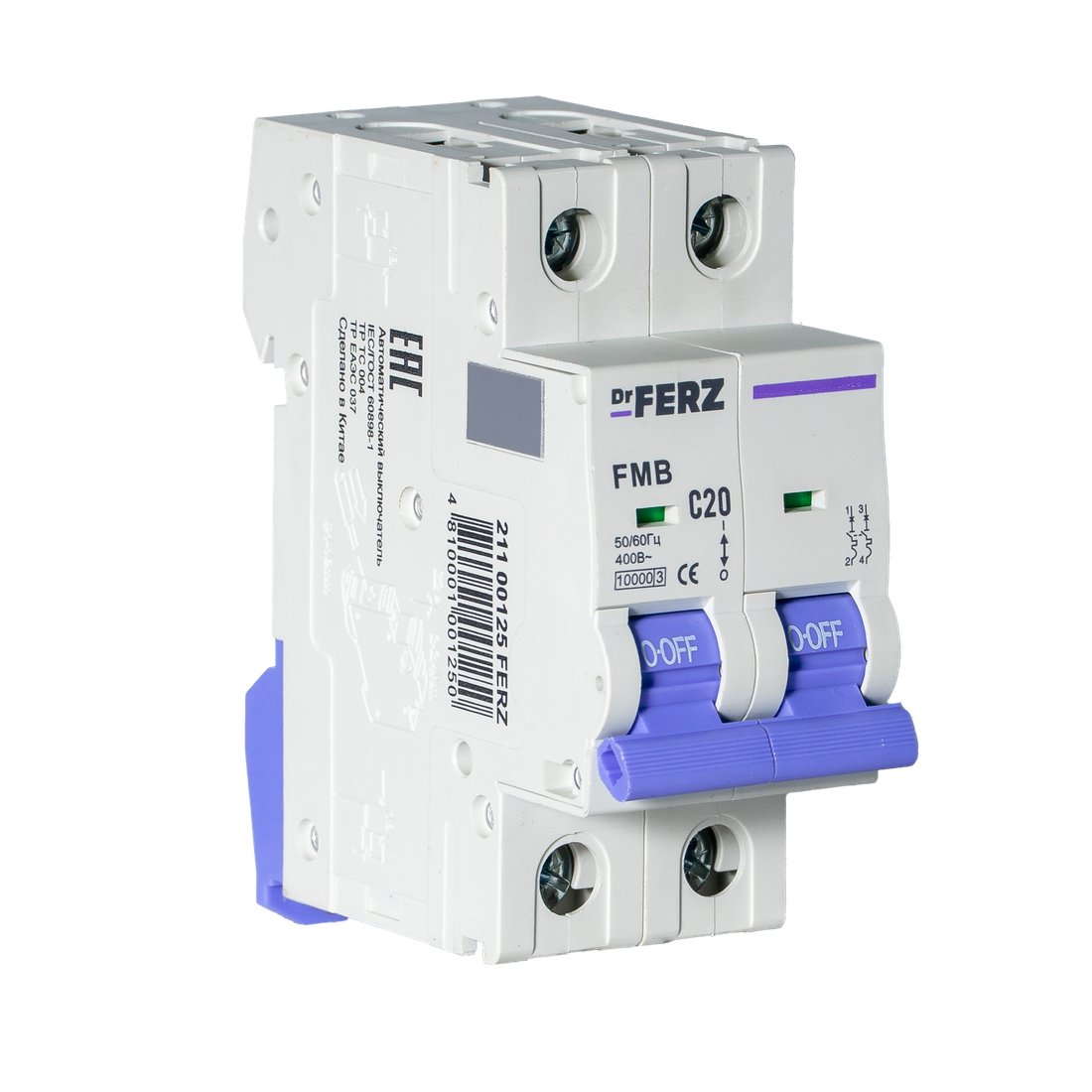 Выключатель автоматический Dr.Ferz FMB-C 10kA 2P 20 C 21100125FERZ