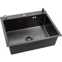 Кухонная мойка Futur FK 5550 Eco Embossing Pop-up Board plus (Black Nano)