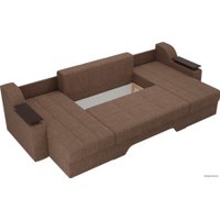 П-образный диван Лига диванов Сенатор 28926 (рогожка, коричневый)