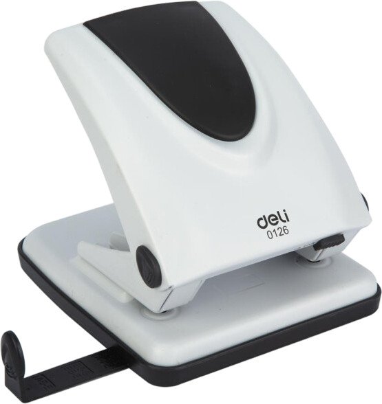 Дырокол Deli Pro 0126 35 листов (белый/черный)