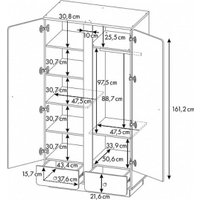 Шкаф распашной Polini Kids Ameli 4010 с ящиками 0002763.174 (белый/дуб крафт золотой)