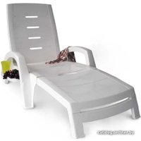 Шезлонг Стандарт пластик С колесами (белый)