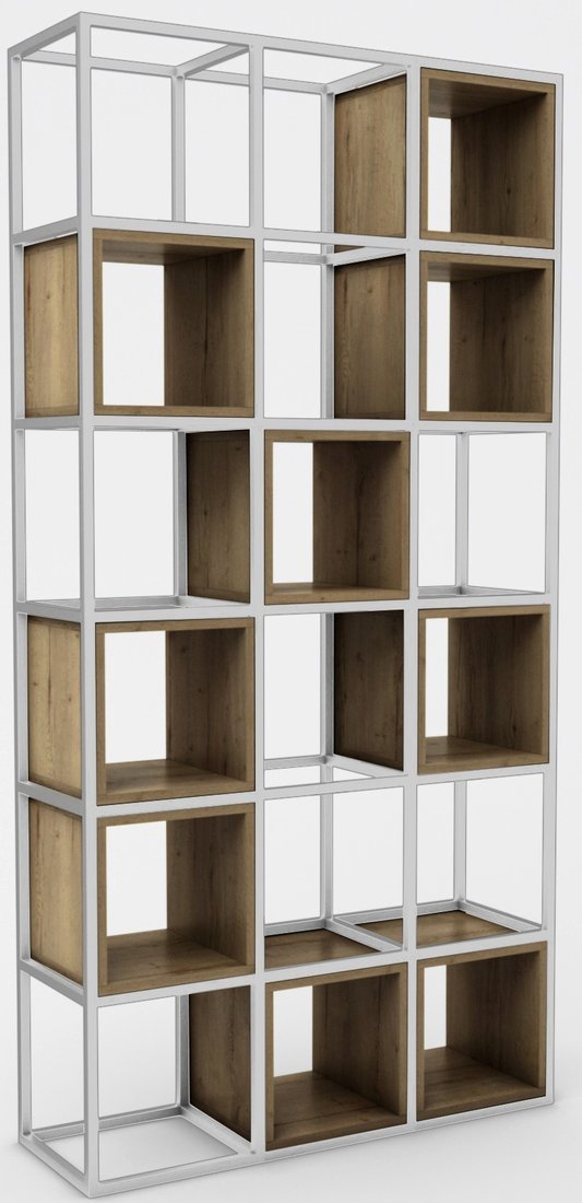 

Стеллаж Hype Mebel Грос 105x210 (белый/дуб галифакс олово)
