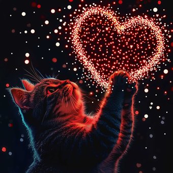 Алмазная мозаика  Феникс+ Котенок с сердечком 71437