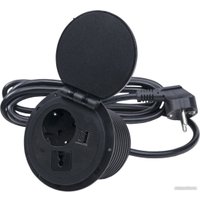 Блок розеток AKS Locus выдвижной (1 розетка, черный)