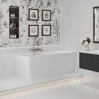 Ванна Wellsee Bromance 170x78 23160301R (пристенная ванна (правая) белый глянец, экран, ножки, сифон-автомат хром)