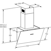 Кухонная вытяжка Meferi AIRBOX45BK Light