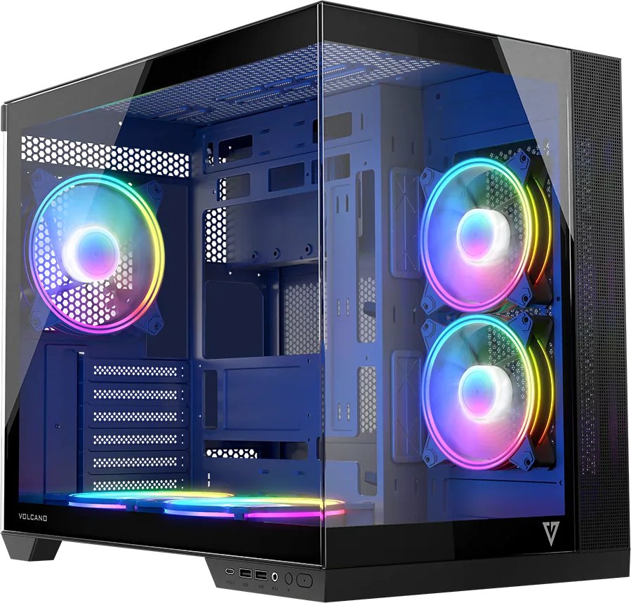 Корпус MODECOM Volcano Panorama Apex ARGB 5F Midi (темно-серый)