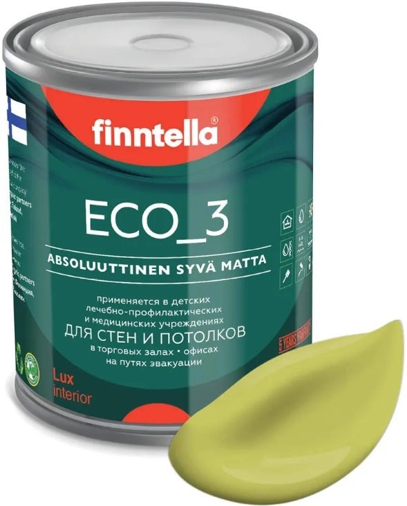 

Краска Finntella Eco 3 Wash and Clean Lahtee F-08-1-1-LG70 0.9 л (светло-зеленый)