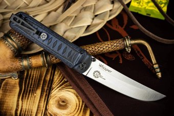 Складной нож Kizlyar Supreme Whisper AUS-10Co StoneWash Blue