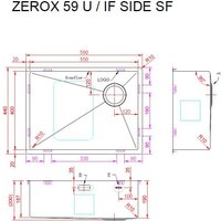 Кухонная мойка ZorG Zerox 59 U / IF Side SF PVD Gunblack