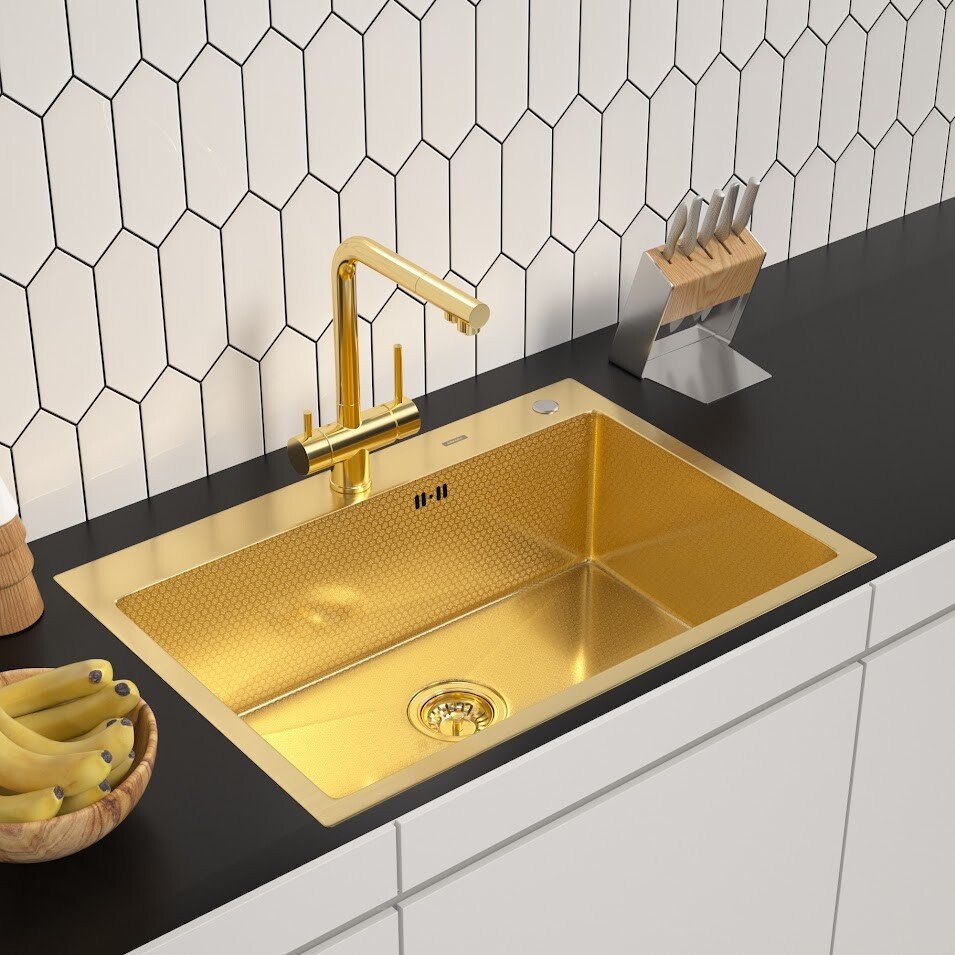 Кухонная мойка ARFEKA ECO AR 700*500 GOLD PVD NANO DECOR