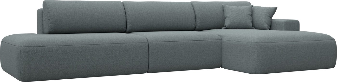 

Угловой диван Лига диванов Лига-036 НПБ Модерн Лонг правый 124696 (рогожка амур серый)