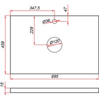  ЗОВ Столешница CLDSP18W695458C2 (белый)