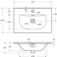 Умывальник BelBagno BB-8099-3-60