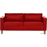 Диван Brioli Вернер двухместный (экокожа, L19 красный/светлые ножки)