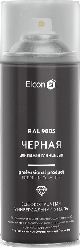 

Эмаль Elcon Универсальная алкидная RAL 9005 0.52 л (глянцевый черный)