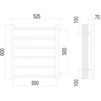 Полотенцесушитель TERMINUS Вега П6 500x600 (боковое подключение 500, RAL 9003, белый)