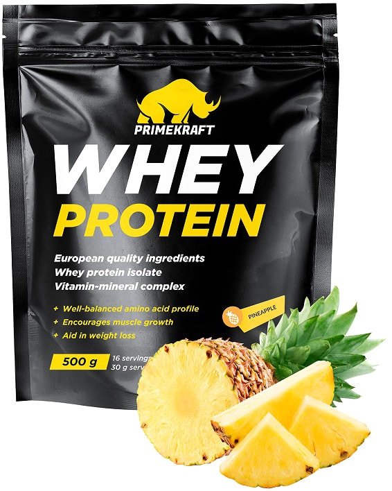 

Протеин сывороточный (концентрат) Prime Kraft Whey Protein с витаминами и минералами (500г, ананасовый фреш)