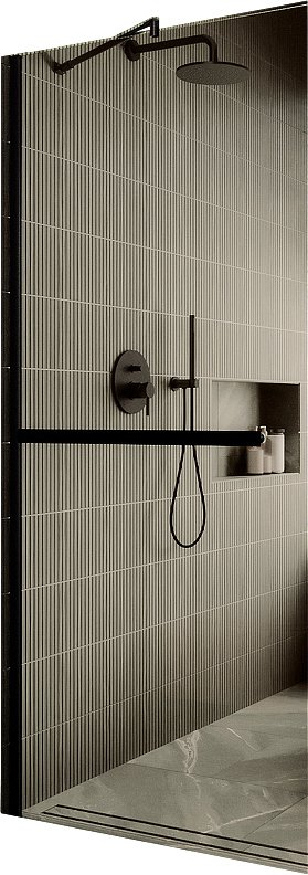 

Душевая стенка MaybahGlass 109x195 MGD-709-6ш (бронзовое стекло/черный)