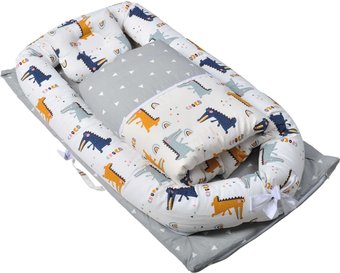 Матрас-кокон Farfello Крокодилы L4 (светло-серый)