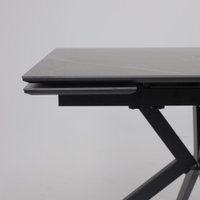 Кухонный стол Lepremo AV 2111 МДФ+керамика раздвижной 1200-1800x800 (черный матовый Shakespeare/черный)