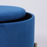 Пуфик AksHome Boot (синий велюр/золото)