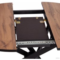 Кухонный стол TetChair Manzana 100x100+30x75 (дуб вотан/черный)