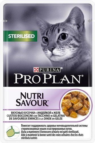 Pro Plan Nutrisavour Sterilised с индейкой в желе 0.085 кг