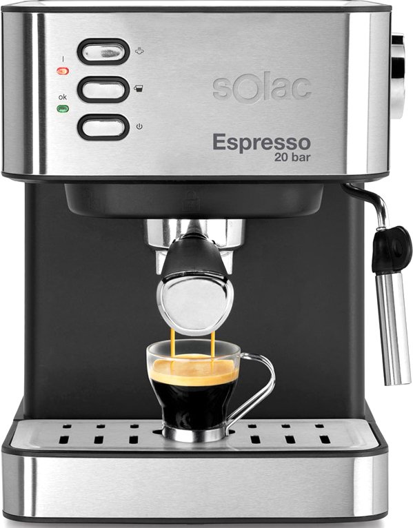 

Рожковая кофеварка Solac Espresso 20 Bar (нержавеющая сталь)