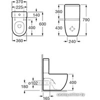 Унитаз напольный Roca Meridian-N Compacto (342248000 + 8012AC004) (без бачка)