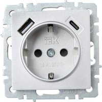 Розетка IEK Brite BR-R14-16-U22-018-K47 (алюминий) в Мозыре