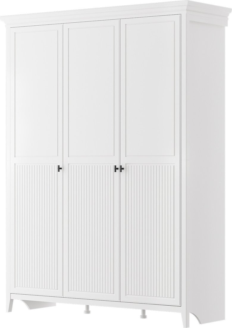 

Шкаф распашной Bravo Мебель Никеа ШР-3 (белый снег/лак белый)