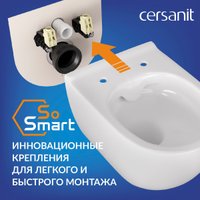 Унитаз подвесной Cersanit Brasko Smart DPL EO Slim + Aqua 50 Prime P 69319 (с кнопкой Accento Circle хром глянцевый)