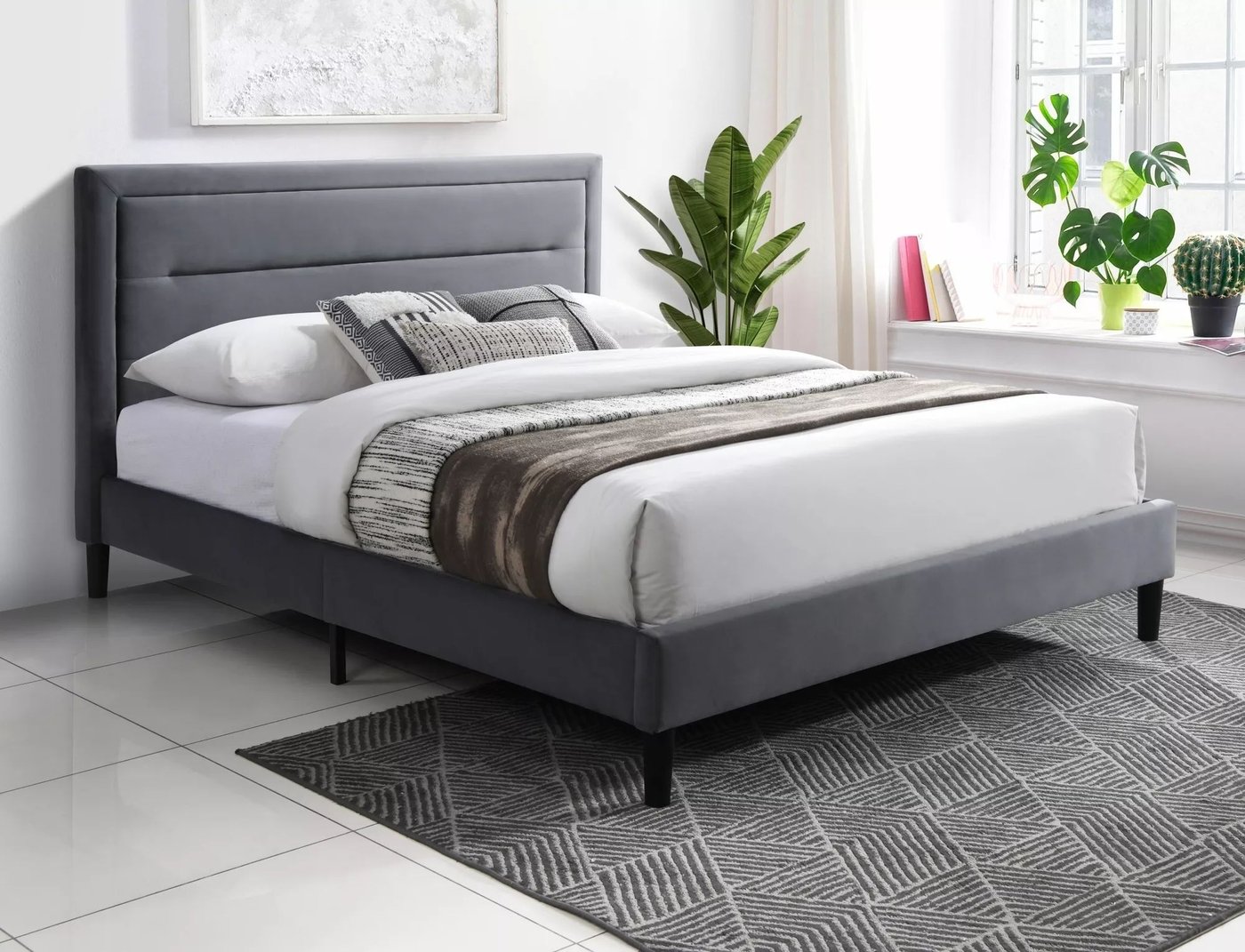 

Кровать Signal Malaga Velvet Bluvel 14 140/200 (серый/черный)