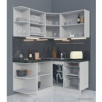 Готовая кухня Интерлиния Мила Матте 1.5x1.4 А левая (белый/мята/опал светлый)