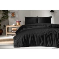 Евро комплект постельного белья Arya Natural Stone Washed 8680943228192 (черный)