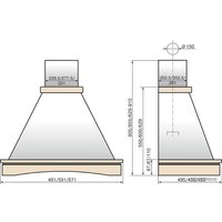 Кухонная вытяжка Elikor Вилла 50П-650-П3Л (бежевый/дуб неокрашенный) (841792)