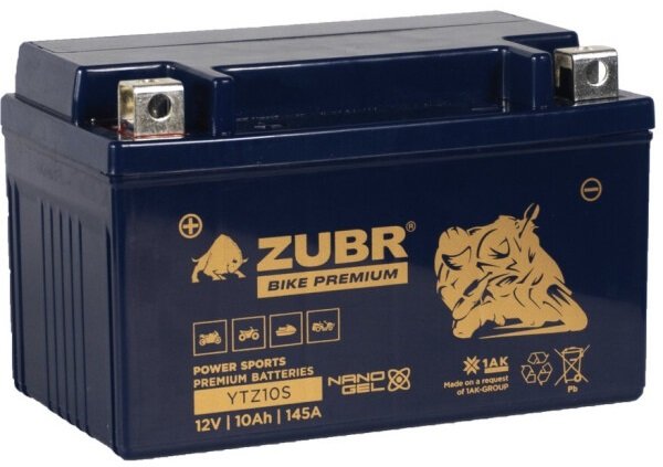 

Мотоциклетный аккумулятор Zubr Premium YTZ10S L+ (10 А·ч)