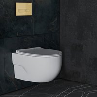 Унитаз подвесной Roxen Porto в комплекте с инсталляцией StounFix Dual Fresh 6 в 1 968069 (кнопка: брашированное золото)