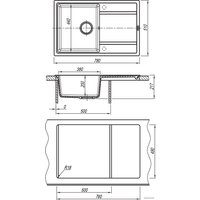 Кухонная мойка Florentina Липси-780 (антрацит)