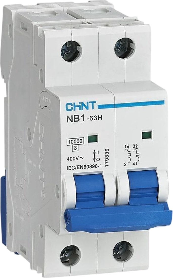 

Выключатель автоматический Chint NB1-63H 2P 01A 10кА D (R) 179837