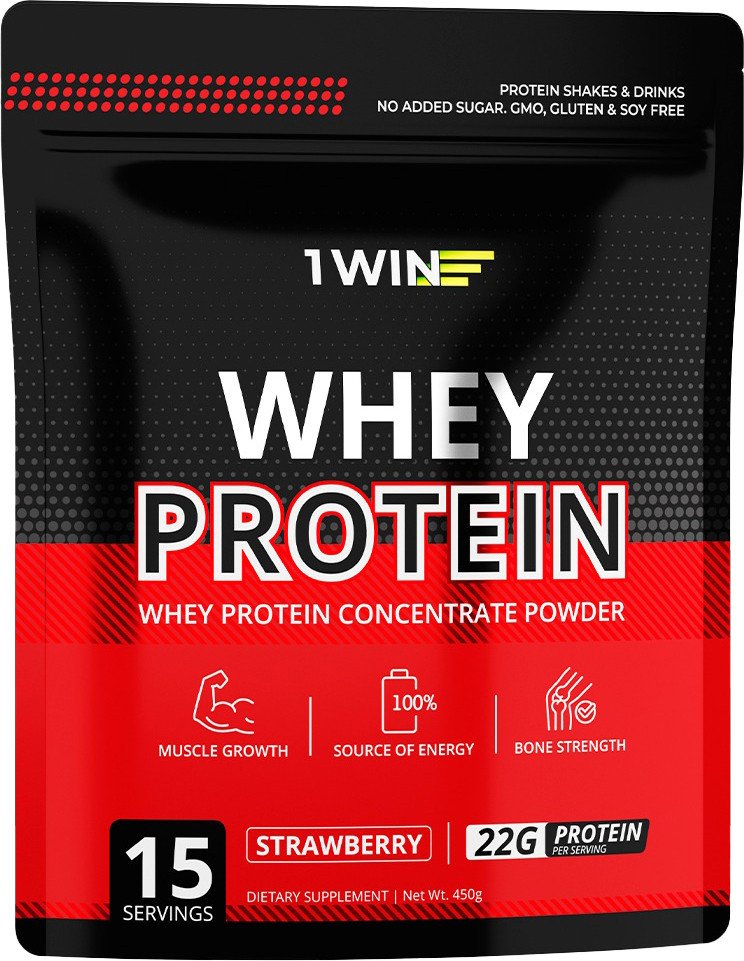 

Протеин сывороточный (концентрат) 1WIN Whey Protein (клубника, 450г)