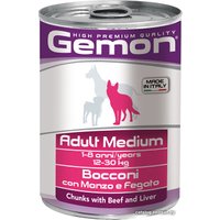 Консервированный корм для собак Gemon Adult Medium Chunks Beef and Liver 415 г