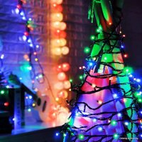 Светодиодная гирлянда JFK Christmas 20 м (зеленый провод, разноцветный)