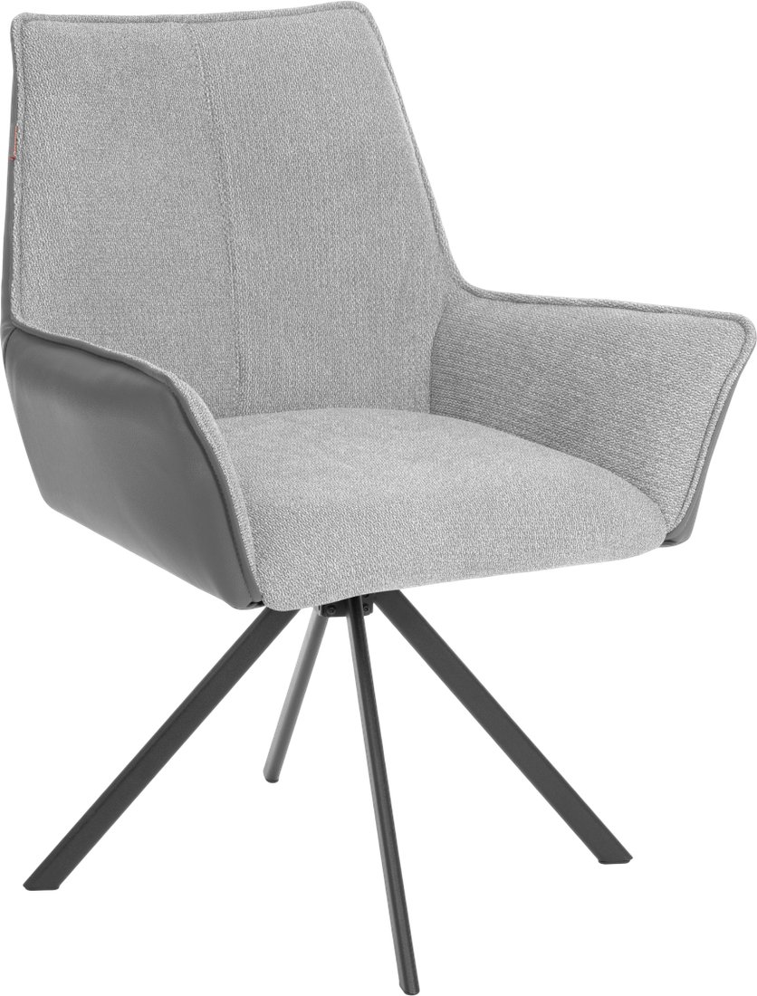 

Стул с подлокотниками TetChair Мурано опора 360 (велюр/букле (HYP)/экокожа, светло-серый/графит)