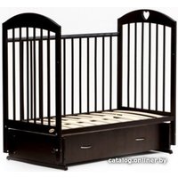 Классическая детская кроватка Bambini М 01.10.19 (темный орех)