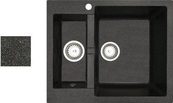 Кухонная мойка БелЭворс Duet R (черный, без сифона)