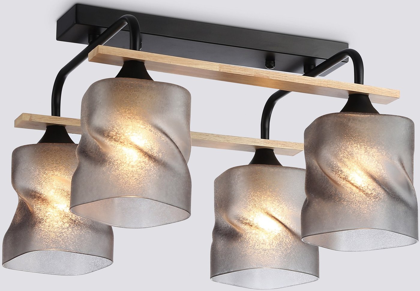 Подвесная люстра Ambrella light TR3033249/4 BK/WD (черный/дерево)