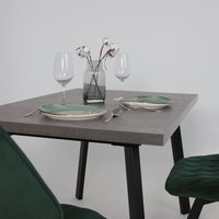 Кухонный стол Мамадома Borg-120 раздвижной 120-160х80 (дымчатая керамика/черный)